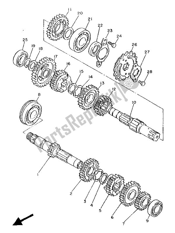 Toutes les pièces pour le Transmission du Yamaha SRX 600 1986