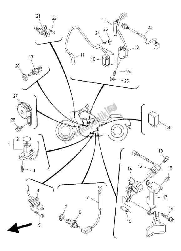 Wszystkie części do Elektryczny 1 Yamaha XVS 950A 2011