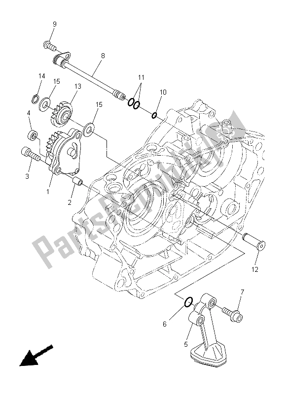 All parts for the Oil Pump of the Yamaha WR 250X 2014