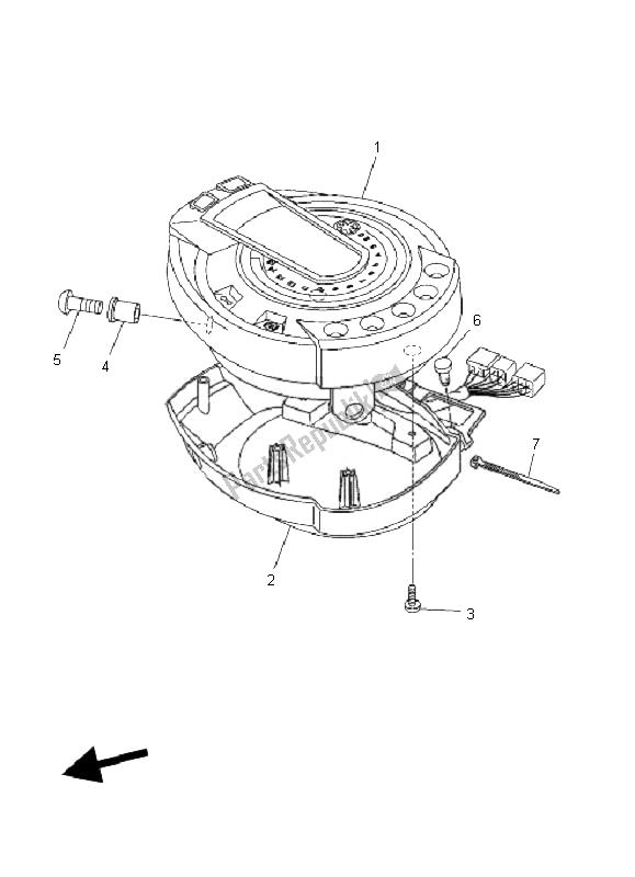 All parts for the Meter of the Yamaha FZ6 NA 600 2007