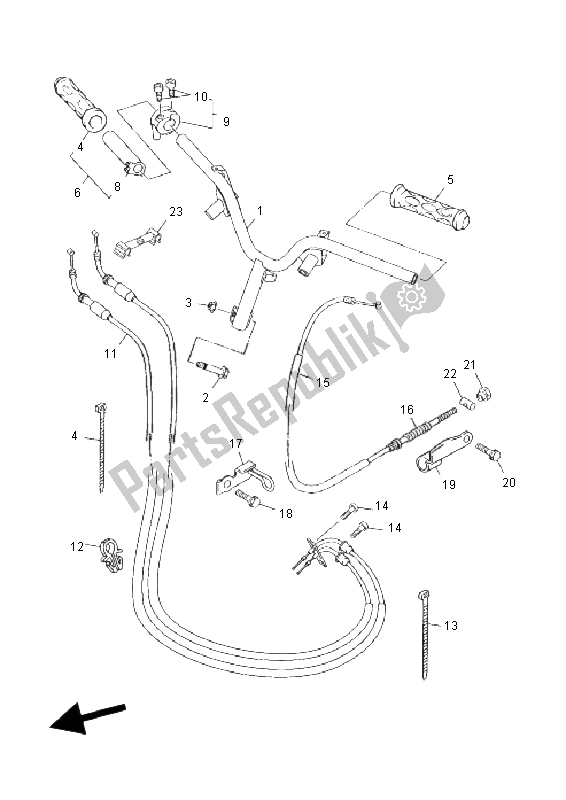 All parts for the Steering Handle & Cable of the Yamaha YN 50F T4 Neos 2011