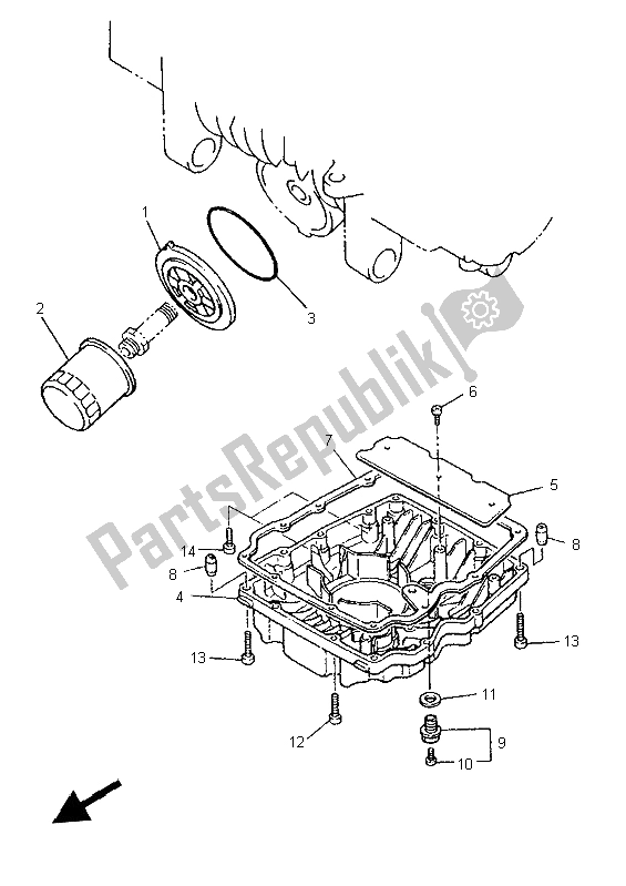 All parts for the Oil Cleaner of the Yamaha XJ 900S Diversion 1997