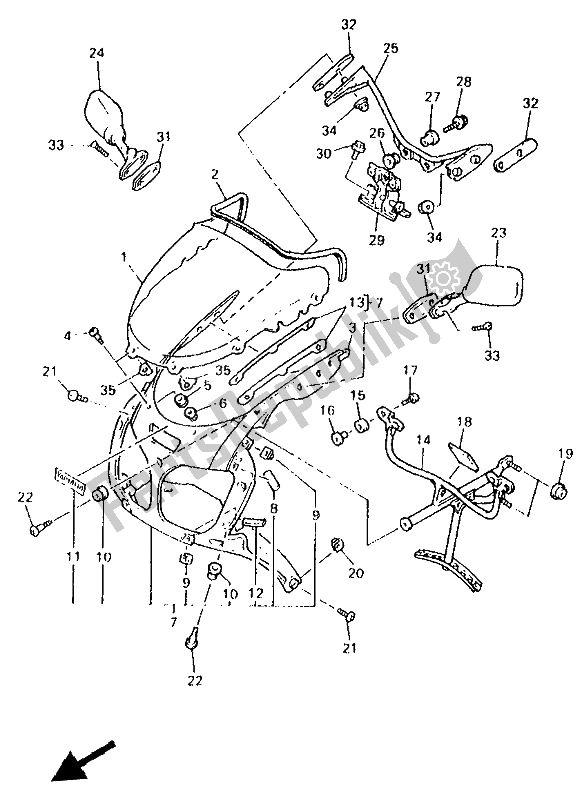 Toutes les pièces pour le Capot 1 du Yamaha YZF 750 SP 1994