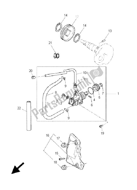 All parts for the Oil Pump of the Yamaha CS 50 LC Jogr 2005