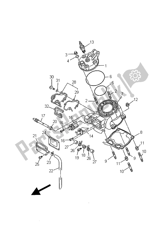 Todas las partes para Cabeza De Cilindro de Yamaha YZ 125 2002