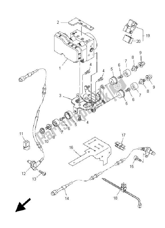 Wszystkie części do Elektryczny 3 Yamaha YP 400A Majesty 2009