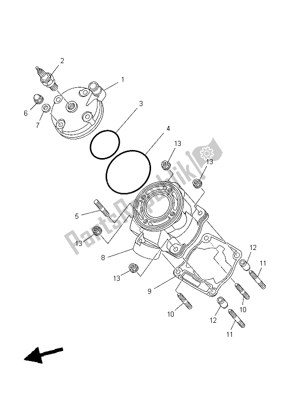 All parts for the Cylinder of the Yamaha YZ 85 SW LW 2004