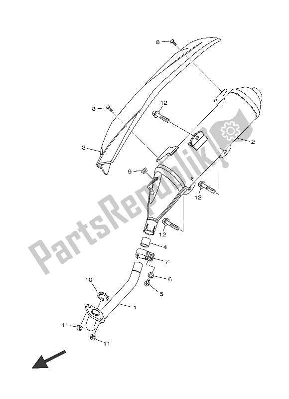 Tutte le parti per il Scarico del Yamaha MW 125 2016