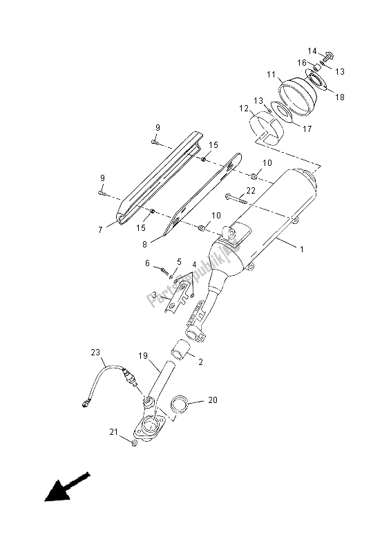 Tutte le parti per il Scarico del Yamaha YP 250R 2015