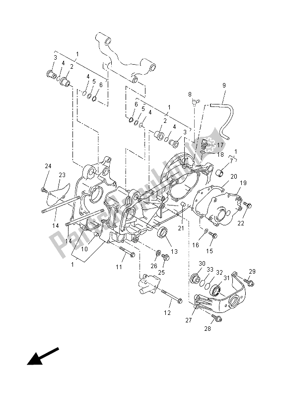 All parts for the Crankcase of the Yamaha YP 250R X MAX 2012