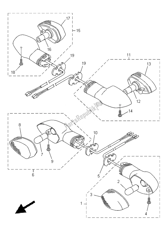 Alle onderdelen voor de Knipperlicht van de Yamaha XJ6 SA 600 2014