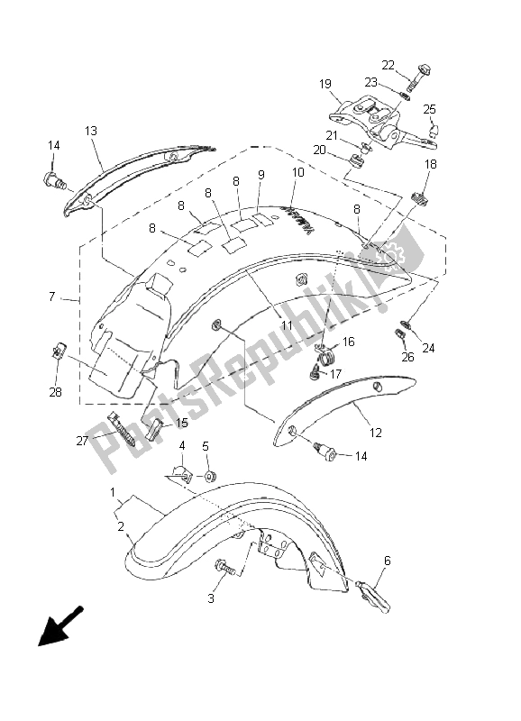 All parts for the Fender of the Yamaha XVS 250 Dragstar 2001