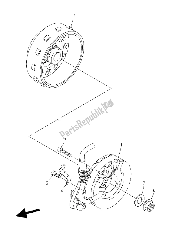 All parts for the Generator of the Yamaha WR 250X 2009