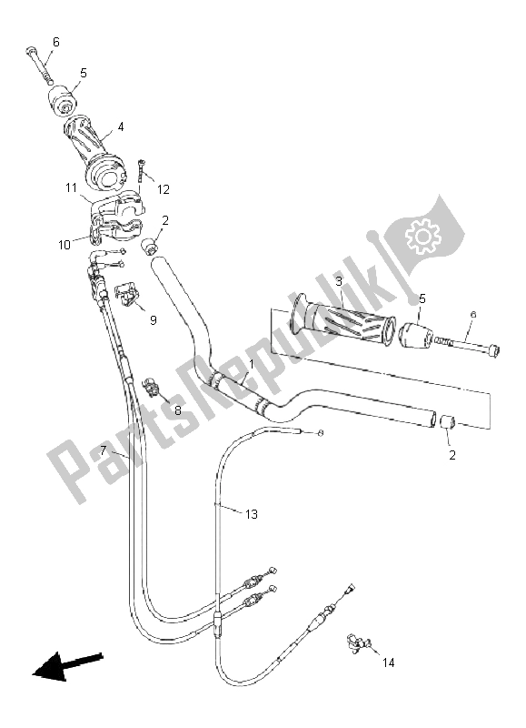 All parts for the Steering Handle & Cable of the Yamaha FZ8 SA Fazer 800 2011