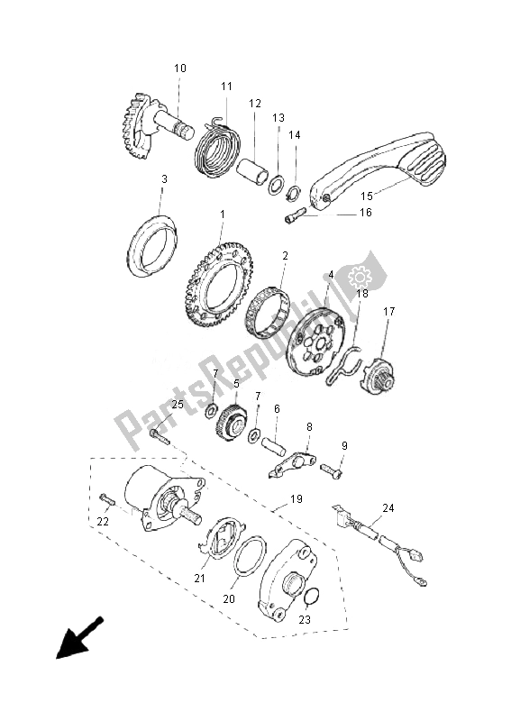 All parts for the Starter of the Yamaha YQ 50R Aerox 2007