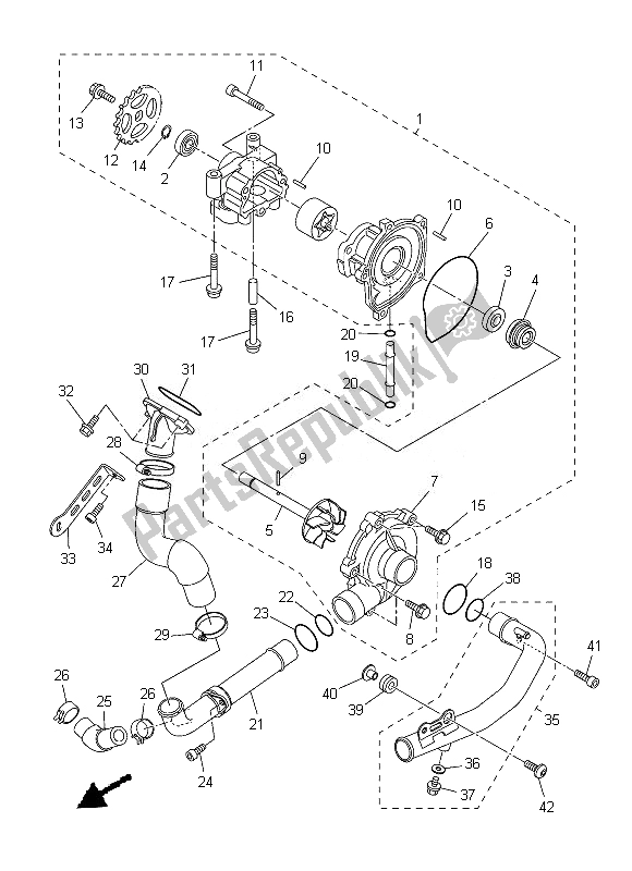 Todas las partes para Bomba De Agua de Yamaha YZF R1 1000 2013