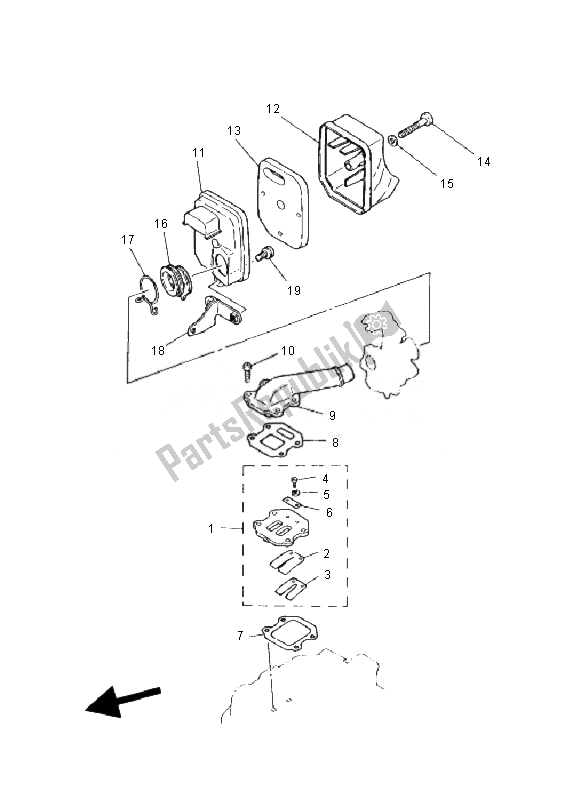 All parts for the Intake of the Yamaha PW 50 2007