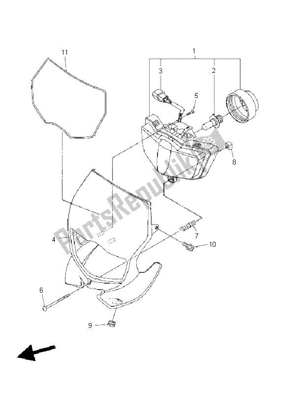 Todas las partes para Faro de Yamaha WR 250F 2011