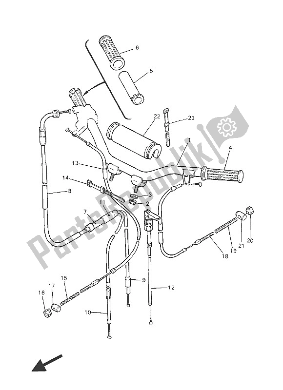 Alle onderdelen voor de Stuurhendel En Kabel van de Yamaha PW 50 2016