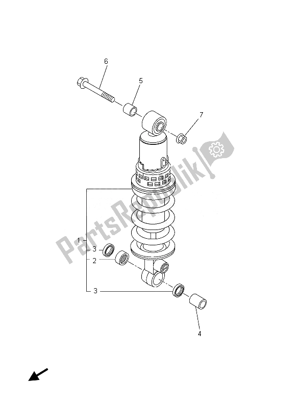 Tutte le parti per il Sospensione Posteriore del Yamaha FZ8 SA 800 2013