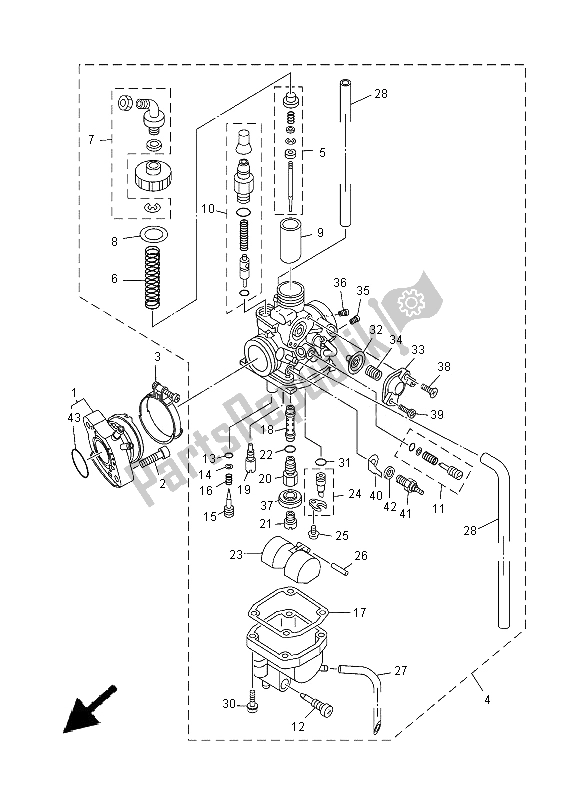 Tutte le parti per il Carburatore del Yamaha XT 125X 2005