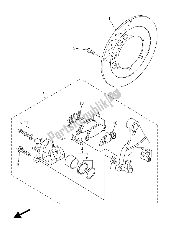 Wszystkie części do Zacisk Hamulca Tylnego Yamaha FJR 1300A 2015