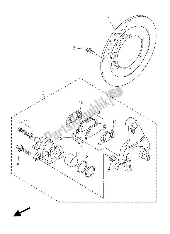 Todas las partes para Pinza De Freno Trasero de Yamaha FJR 1300A 2015