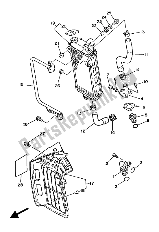 Todas las partes para Radiador Y Manguera de Yamaha DT 125 LC 1986