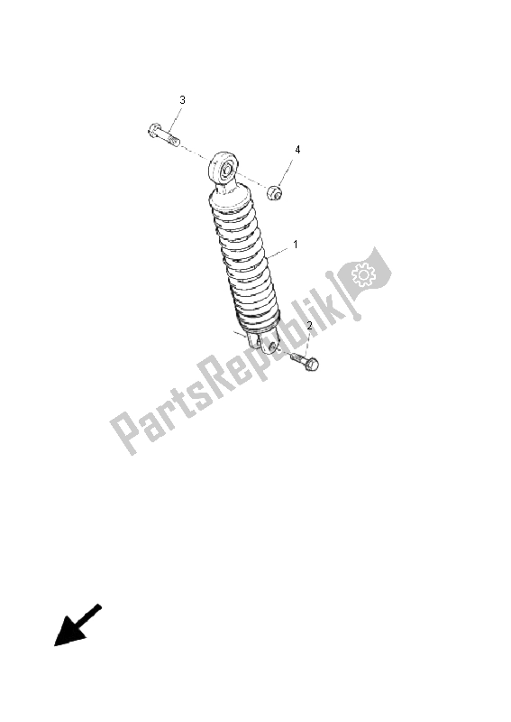 All parts for the Rear Suspension of the Yamaha YQ 50R Aerox 2008