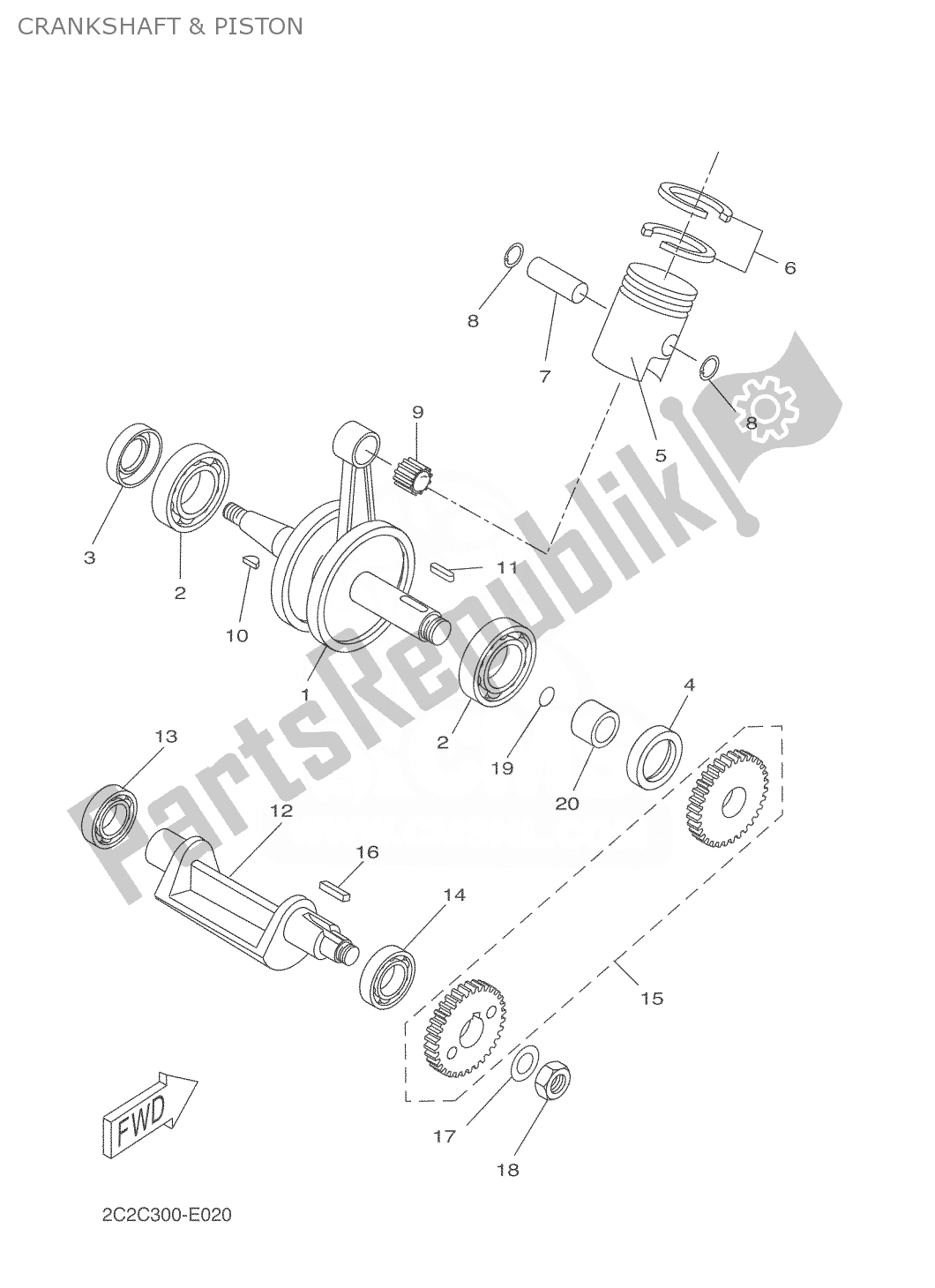 Tutte le parti per il Albero Motore E Pistone del Yamaha DT 50 2004