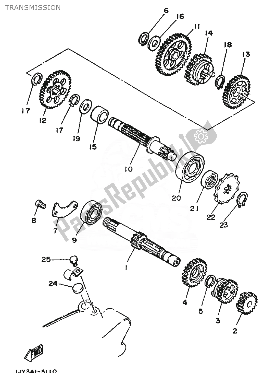 Todas las partes para Transmisión de Yamaha DT 50 1992