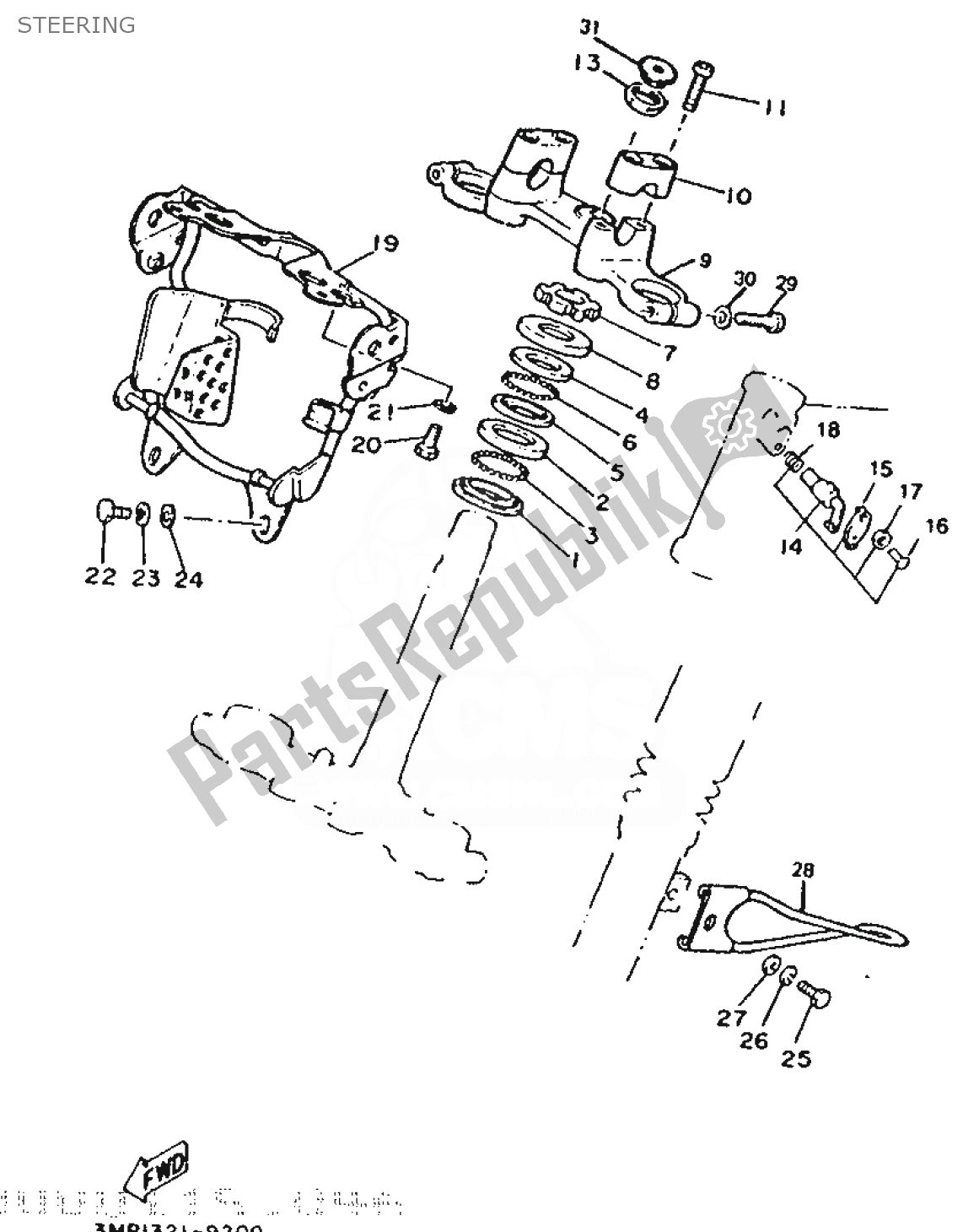 Toutes les pièces pour le Pilotage du Yamaha DT 50 1989