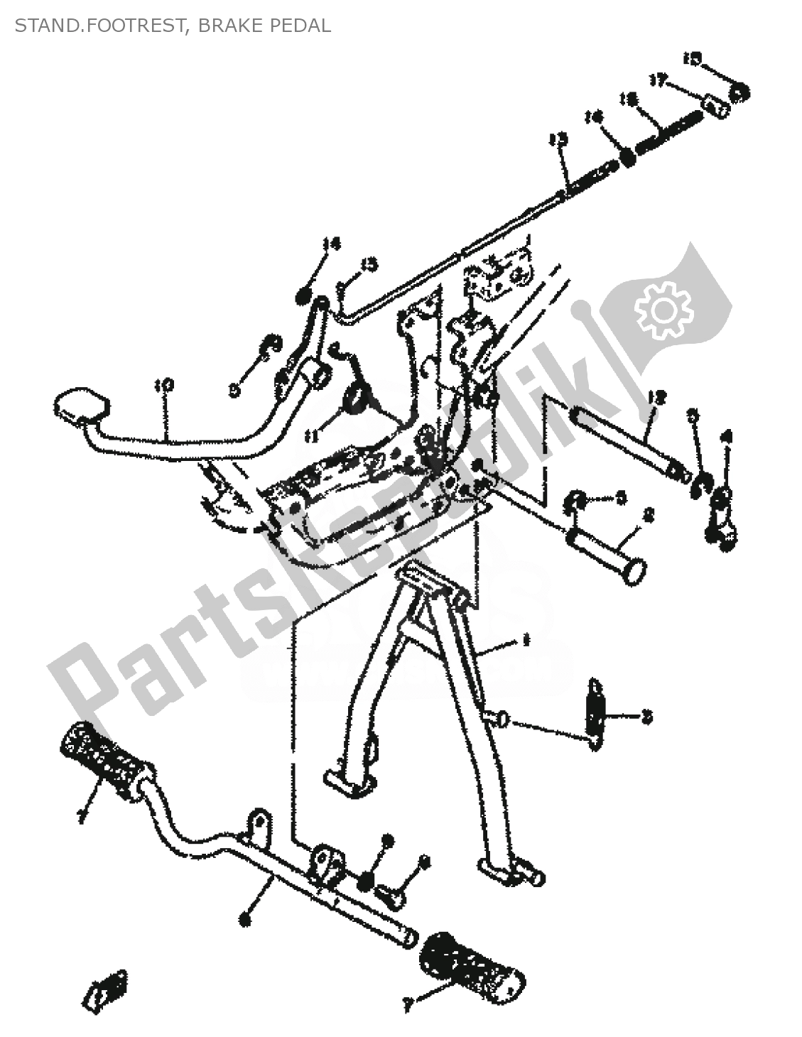 Todas as partes de Stand. Footrest, Brake Pedal do Yamaha RD 50 1979