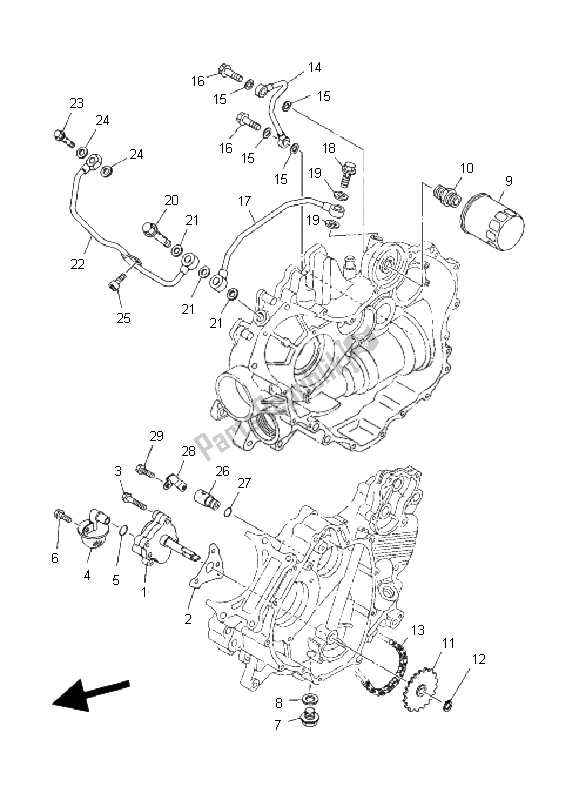 Tutte le parti per il Pompa Dell'olio del Yamaha YFM 660 FA Grizzly 2005