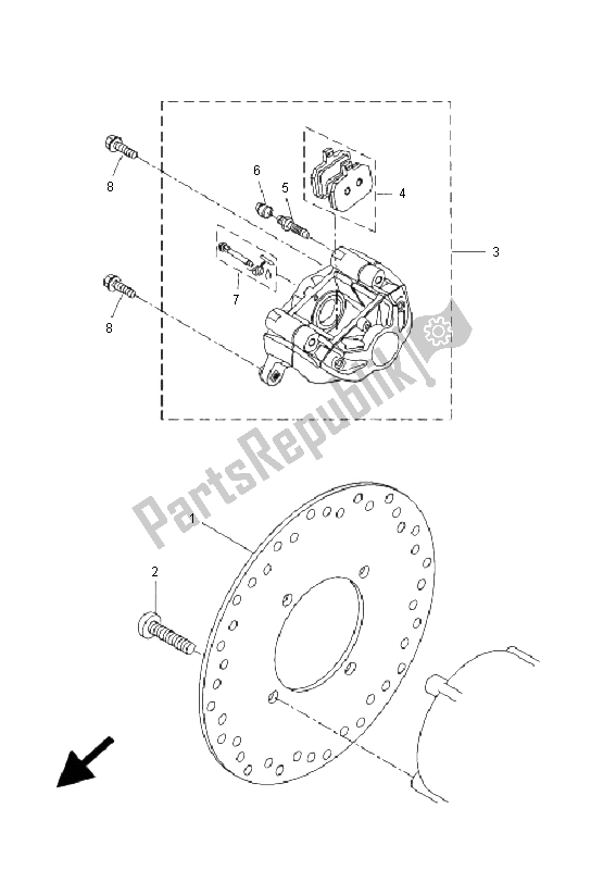 Tutte le parti per il Pinza Freno Posteriore del Yamaha VP 125 X City 2009