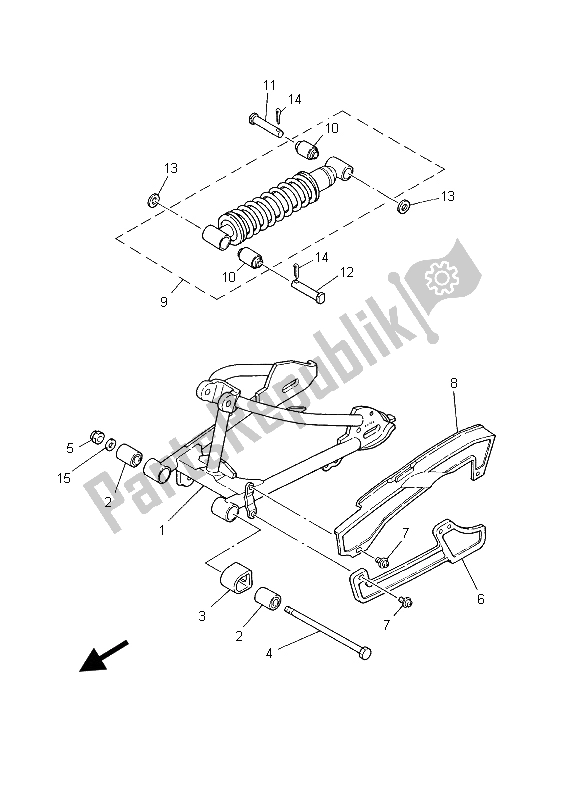 Tutte le parti per il Braccio Posteriore E Sospensione del Yamaha PW 80 2003