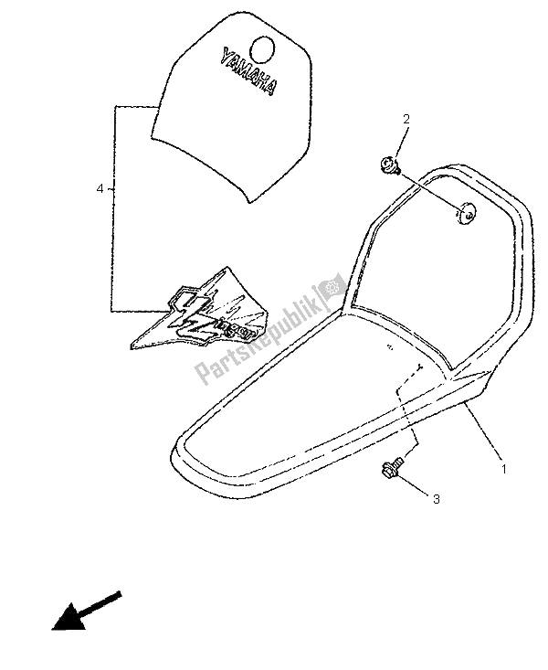 All parts for the Front Fender of the Yamaha PW 80 1995