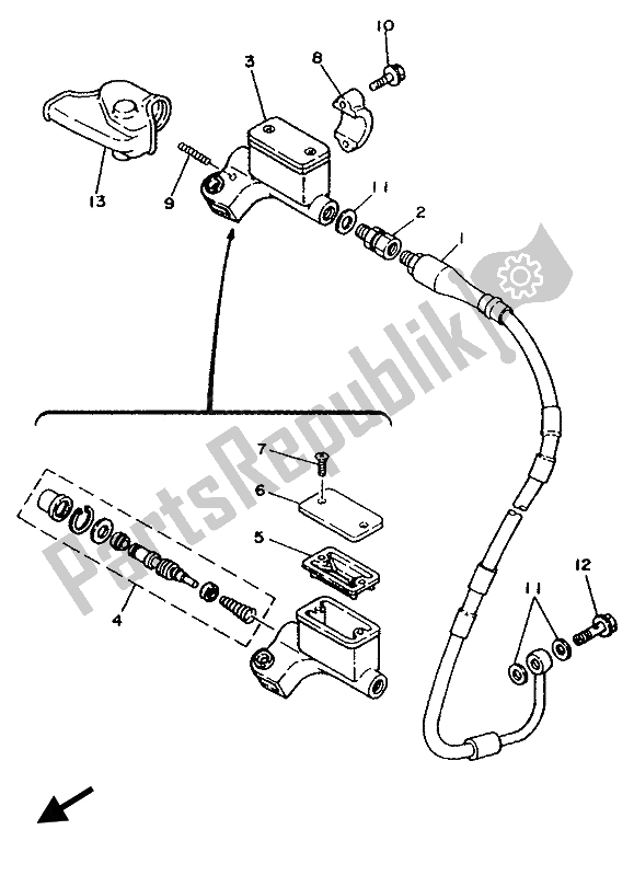 Tutte le parti per il Pompa Freno Anteriore del Yamaha YZF 250 LC 1994