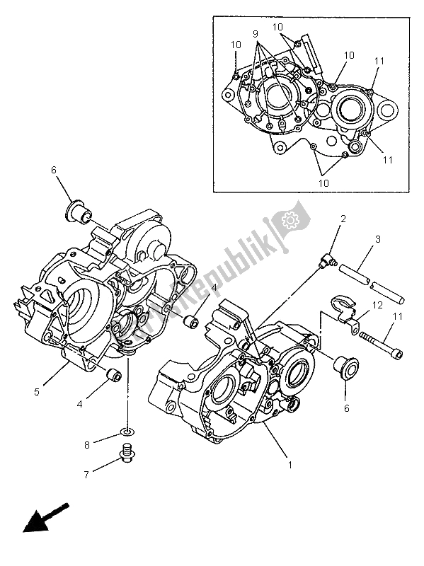 Todas las partes para Caja Del Cigüeñal de Yamaha YZ 125 LC 1996