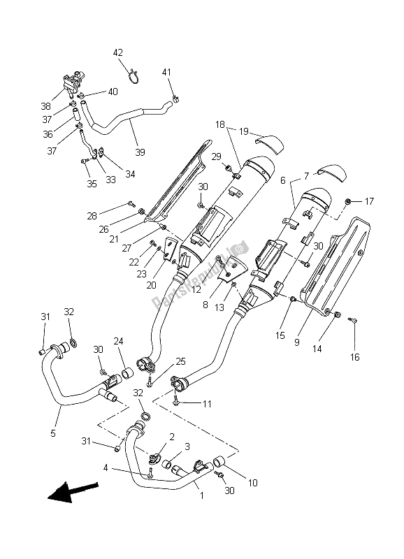 Tutte le parti per il Scarico del Yamaha XT 660X 2006