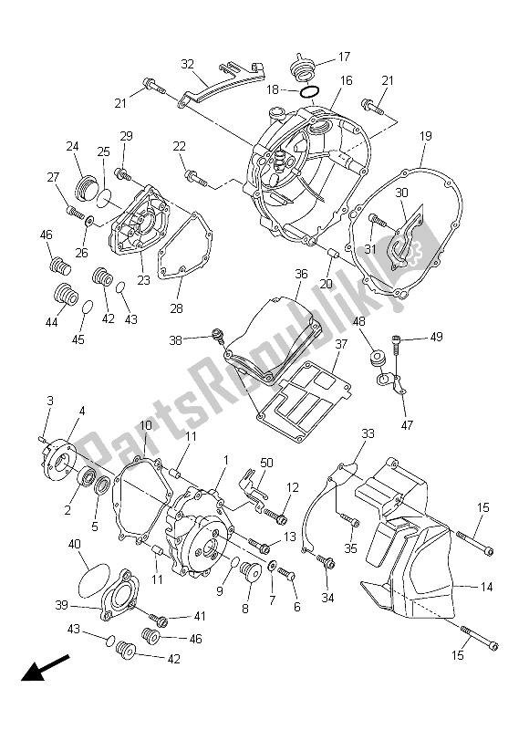 All parts for the Crankcase Cover 1 of the Yamaha FZ8 NA 800 2015