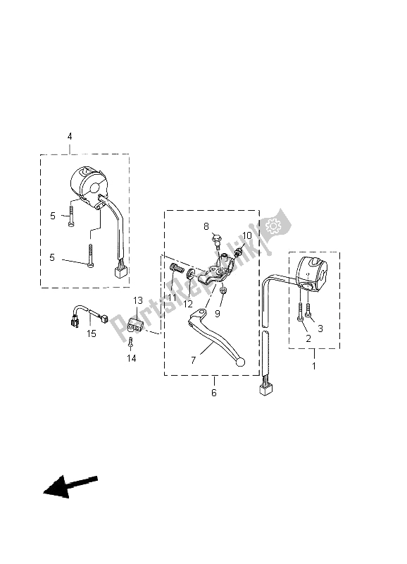 Toutes les pièces pour le Interrupteur Et Levier De Poignée du Yamaha WR 125R 2009