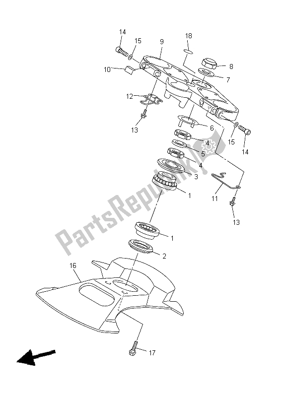 Toutes les pièces pour le Pilotage du Yamaha FJR 1300A 2004