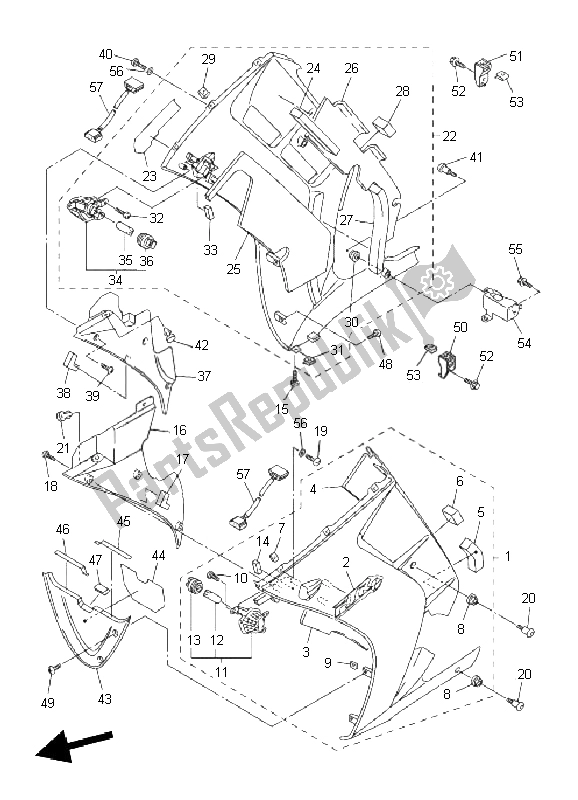 Todas las partes para Carenado 2 de Yamaha FJR 1300 2004