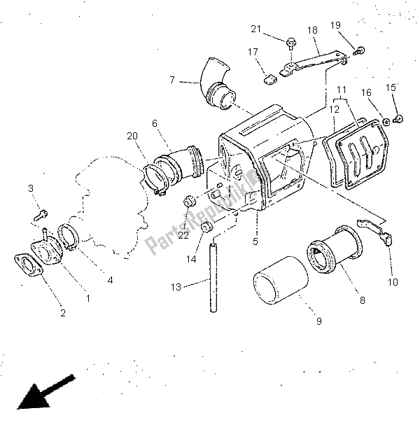 Tutte le parti per il Presa del Yamaha SR 250 1996