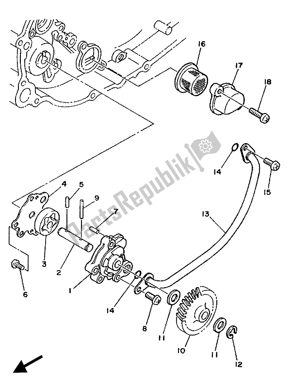 Tutte le parti per il Pompa Dell'olio 2 del Yamaha TZR 250 1989