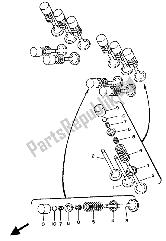 Tutte le parti per il Valvola del Yamaha XTZ 750 Supertenere 1993