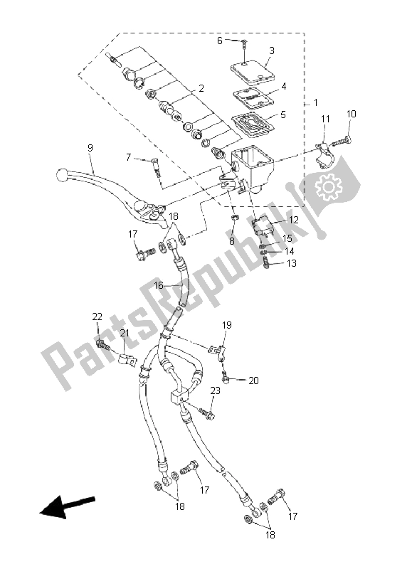 Alle onderdelen voor de Voorste Hoofdcilinder van de Yamaha FZ6 N Fazer 600 2006