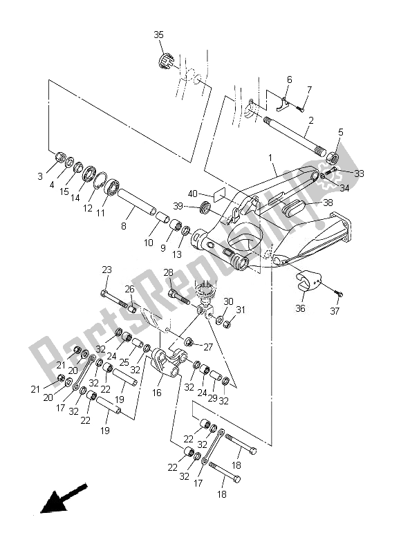 All parts for the Rear Arm of the Yamaha FJR 1300A 2014