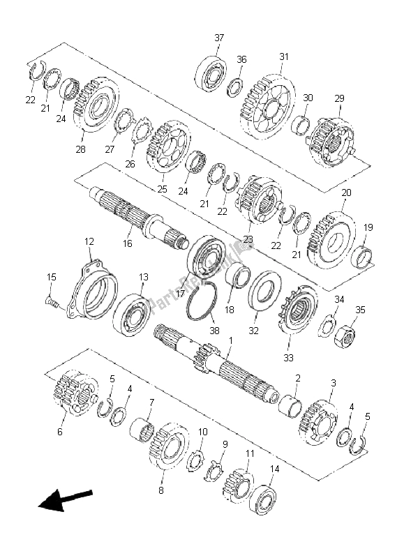 All parts for the Transmission of the Yamaha FZ6 S 600 2006